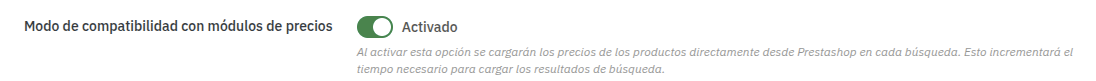 Modo de compatibilidad con módulos de precios en el módulo de PrestaShop