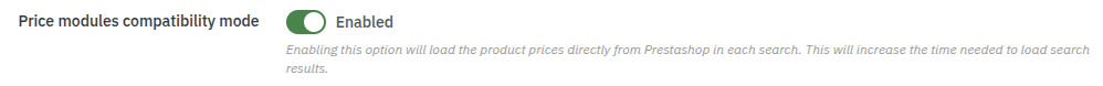 Price modules compatibility mode in the PrestaShop module
