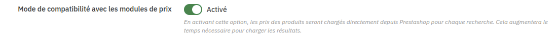 Mode de compatibilité avec les modules de prix dans le module PrestaShop